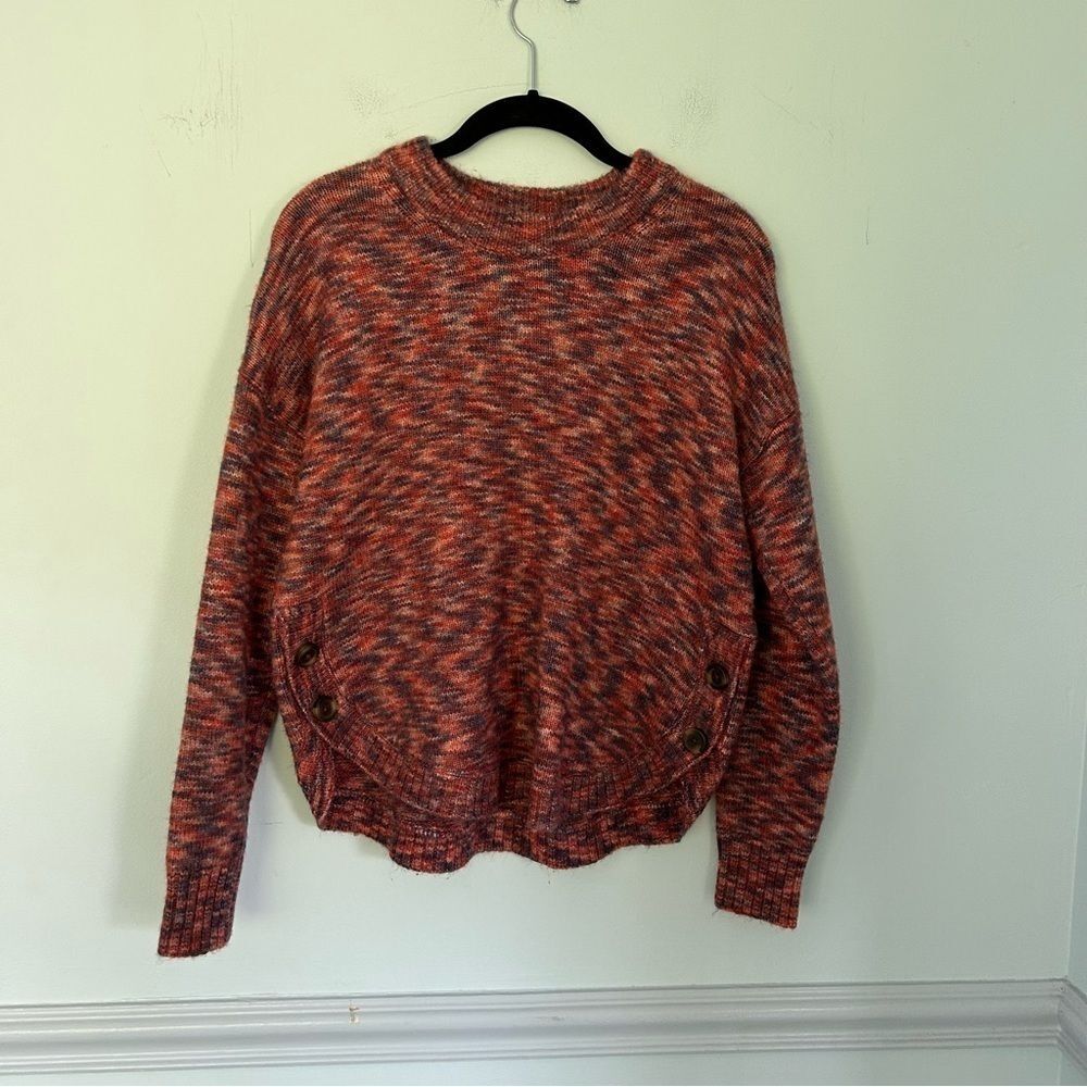 Madewell Space-Dyed Birchmont Side-Button Knit Sweater Size Small